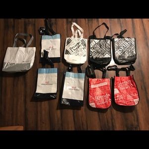 9 reusable bags,lulu lemon+vineyard vines+athleta